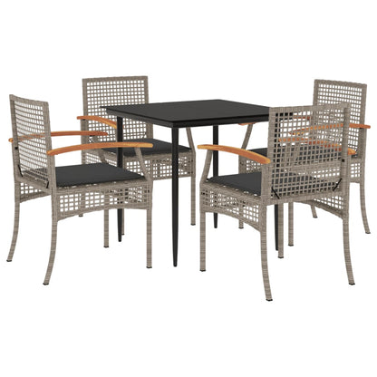 Garden Dining Set | Grey | PE rattan | UV-resistant materials