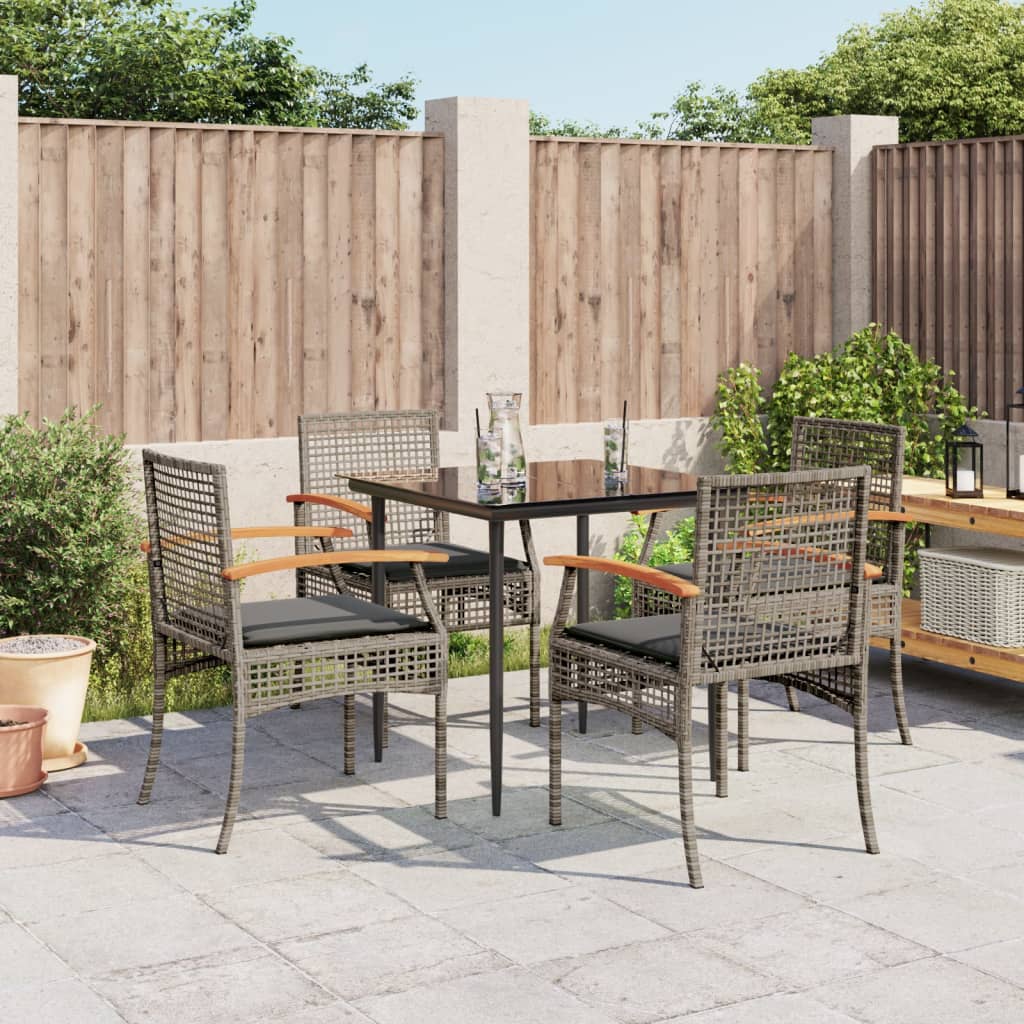 Garden Dining Set | Grey | PE rattan | UV-resistant materials