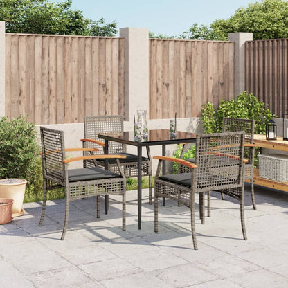 Garden Dining Set | Grey | PE rattan | UV-resistant materials