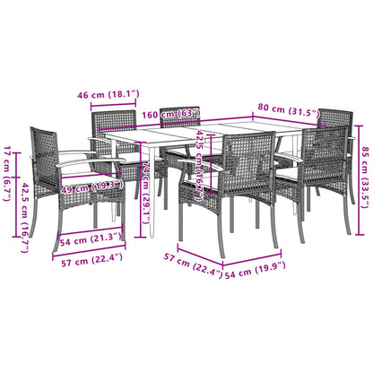 Garden Dining Set | Grey, Black