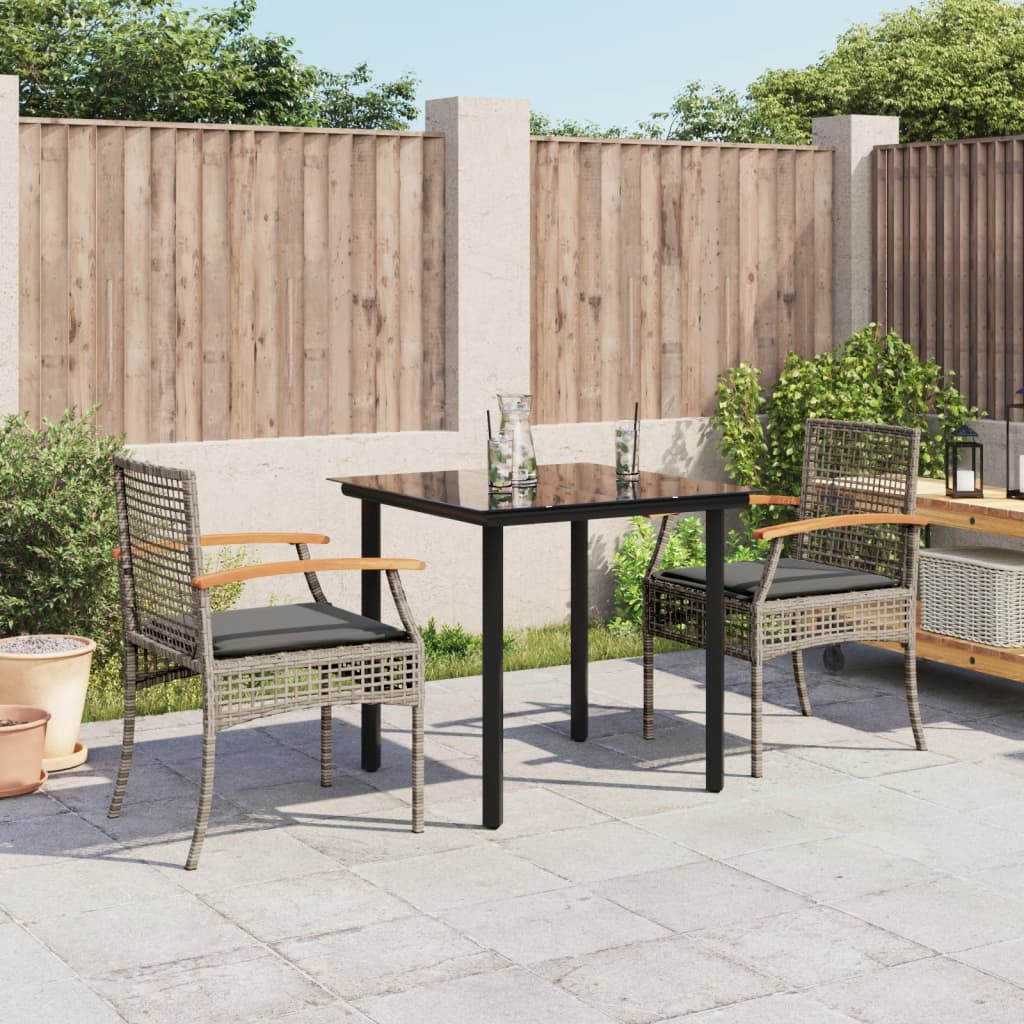 Garden Dining Set | Grey | PE Rattan | UV-Proof Materials