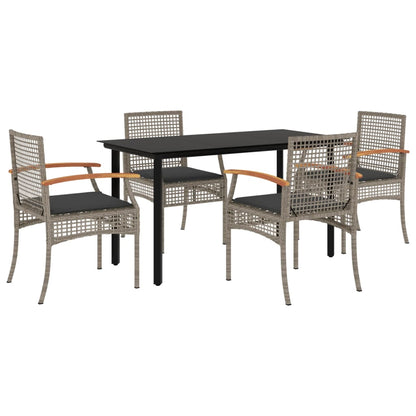 Garden Dining Set | Grey | PE rattan | Medium | UV-resistant materials