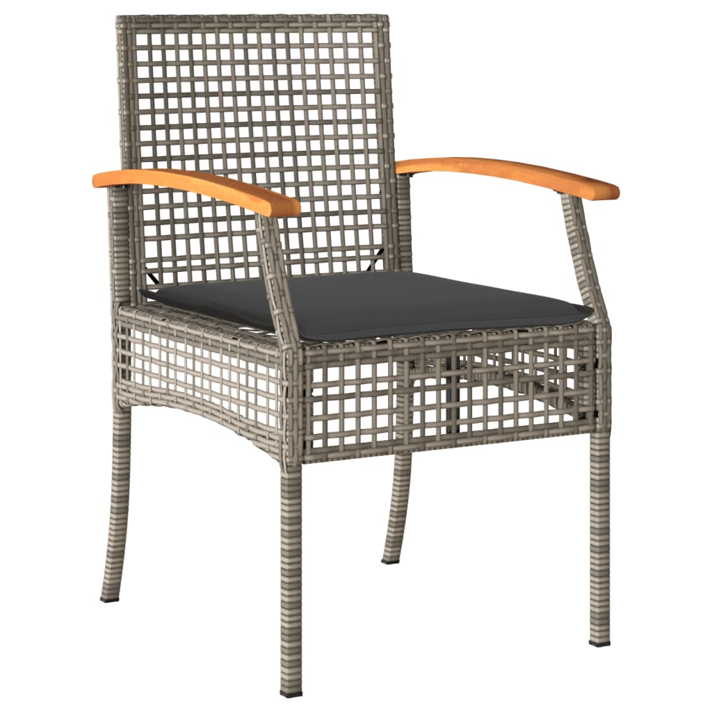 Garden Dining Set | Grey | PE rattan | Medium | UV-resistant materials