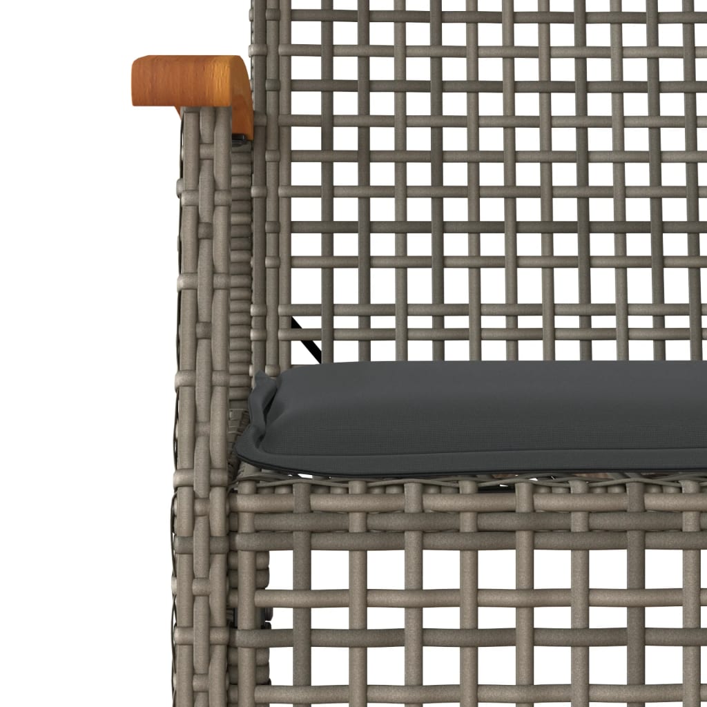Garden Dining Set | Grey | PE rattan | Medium | UV-resistant materials
