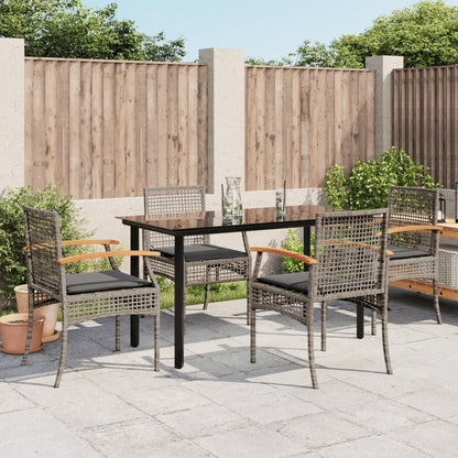 Garden Dining Set | Grey | PE rattan | Medium | UV-resistant materials