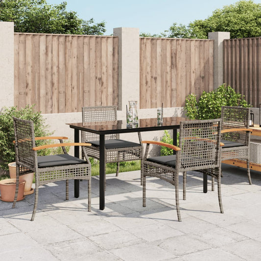 Garden Dining Set | Grey | PE rattan | Medium | UV-resistant materials