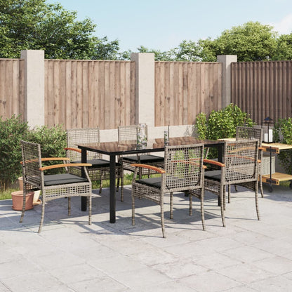 Garden Dining Set | Grey | PE Rattan | Standard |  Removable Covers