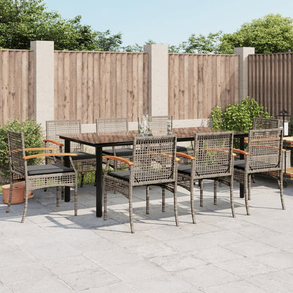 Garden Dining Set | Grey | PE rattan | Large | UV-resistant materials