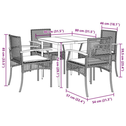 Garden Dining Set | Beige | PE Rattan | Medium | Removable Covers