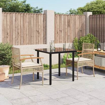 Garden Dining Set | Beige, Black, Cream white
