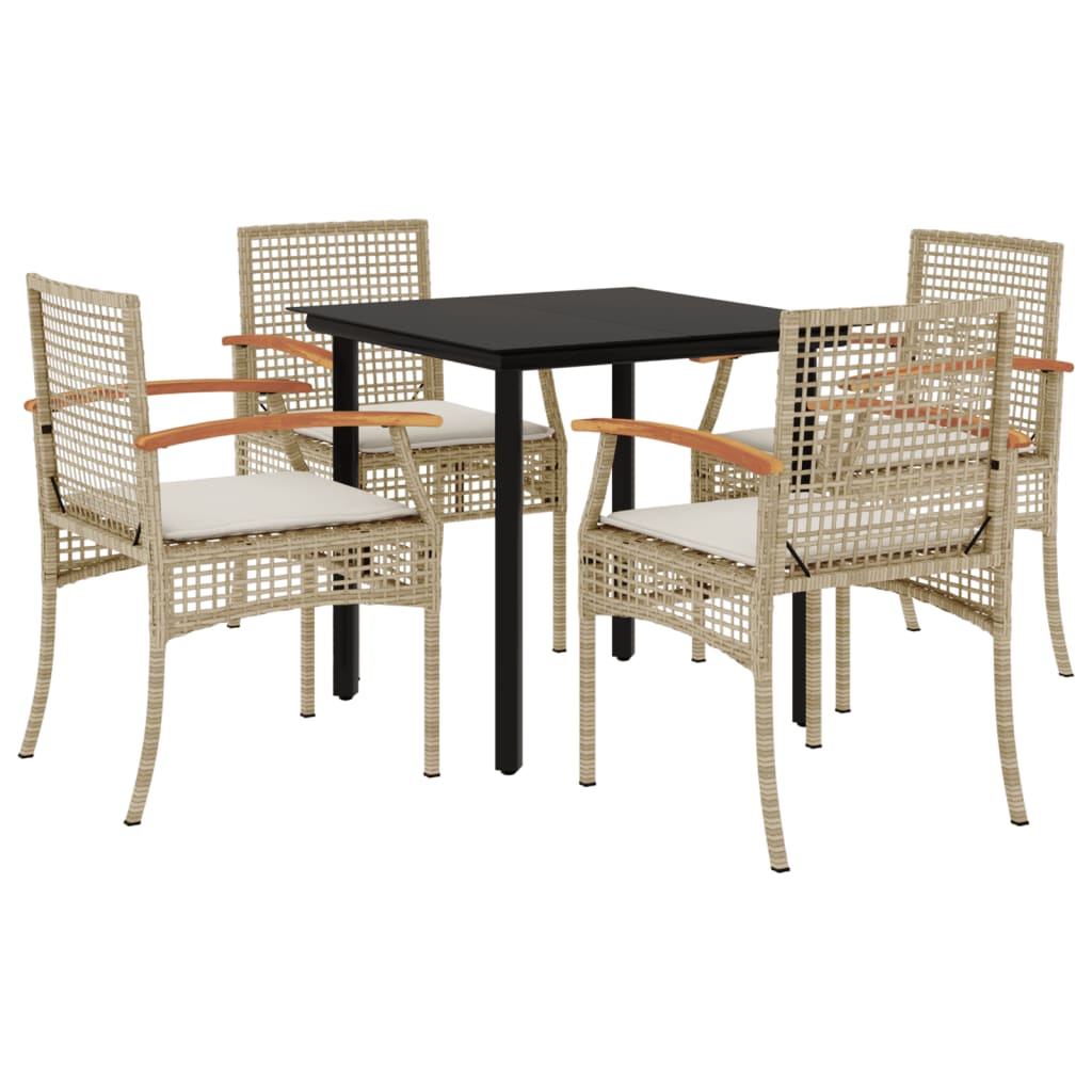Garden Dining Set | Beige, Black, Cream White