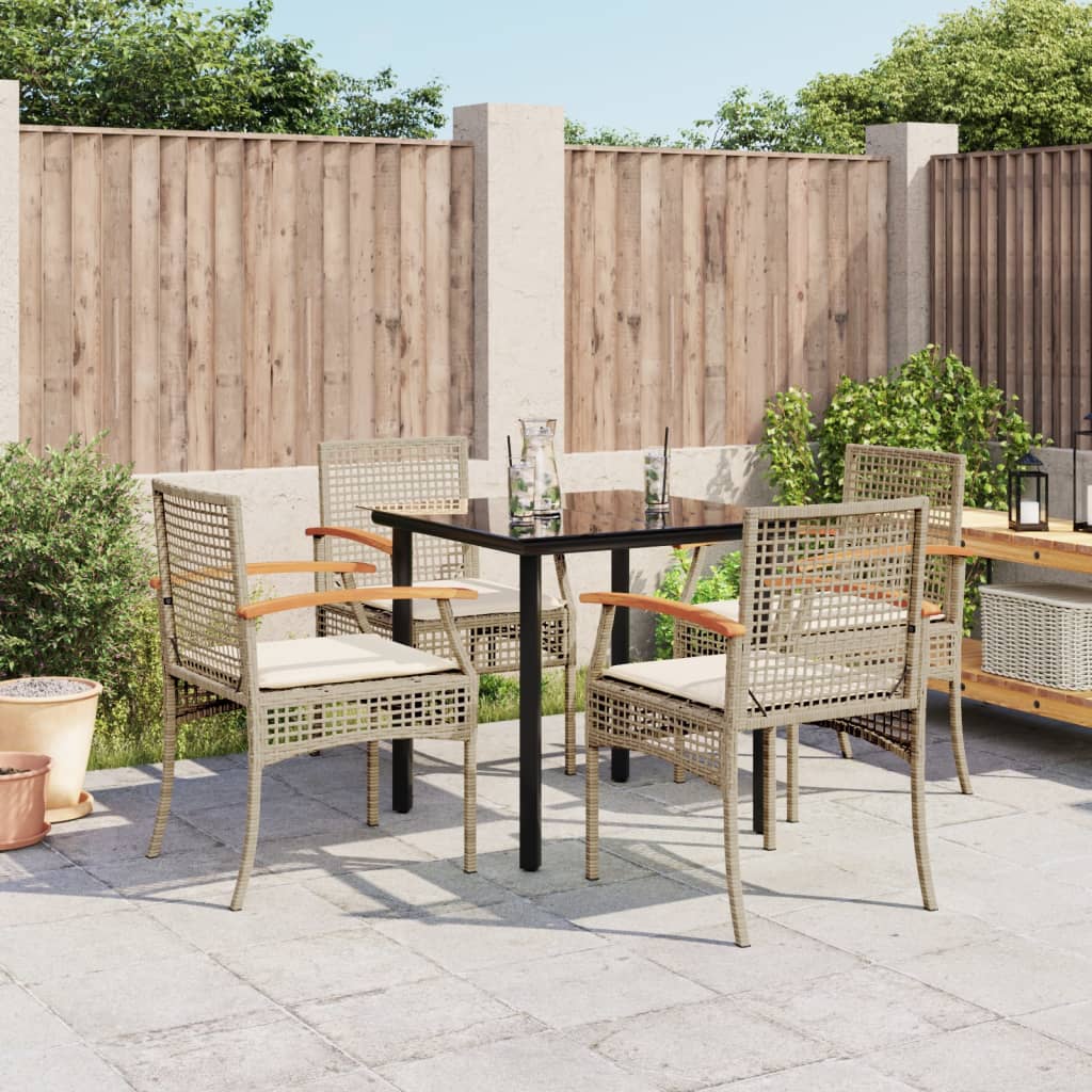 Garden Dining Set | Beige, Black, Cream White