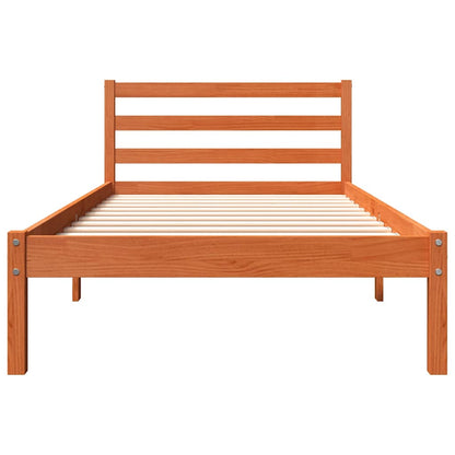 Bed Frame without Mattress Wax Brown 75x190 cm Solid Wood Pine