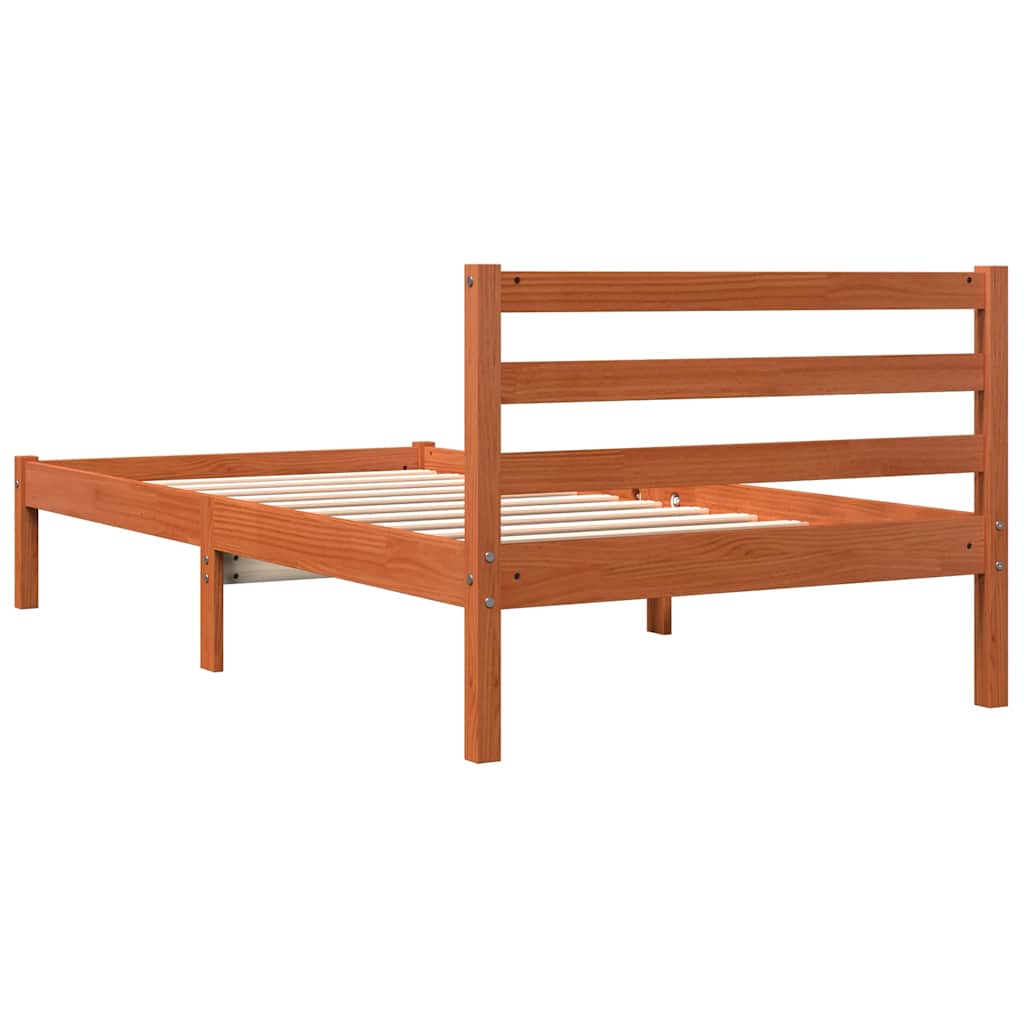Bed Frame without Mattress Wax Brown 90x190 cm Solid Wood Pine