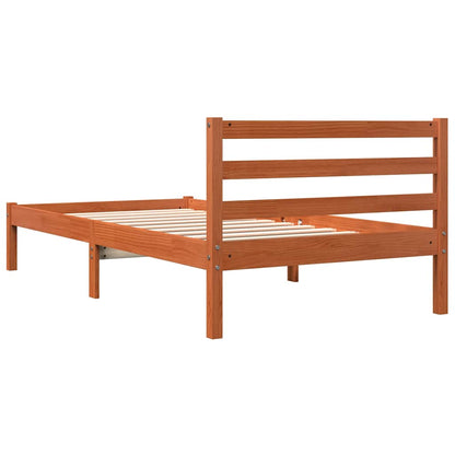 Bed Frame without Mattress Wax Brown 90x190 cm Solid Wood Pine