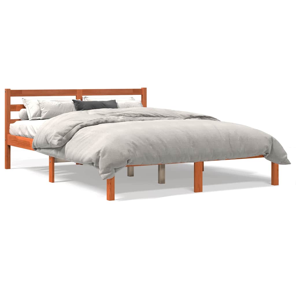 Bed Frame without Mattress Wax Brown 120x190 cm Solid Wood Pine