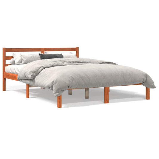 Bed Frame without Mattress Wax Brown 120x190 cm Solid Wood Pine