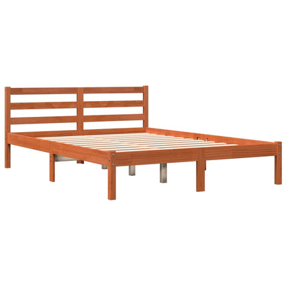 Bed Frame without Mattress Wax Brown 120x190 cm Small Double Solid Wood Pine