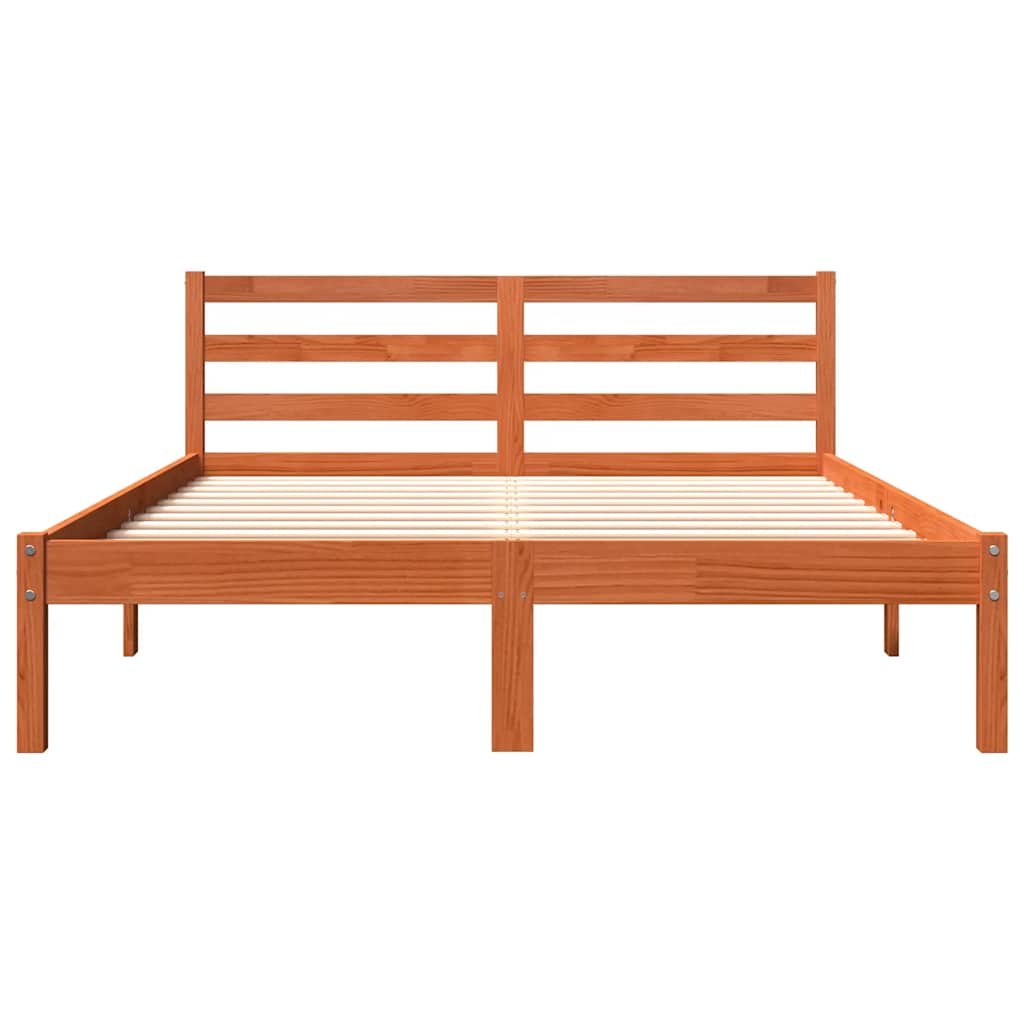 Bed Frame without Mattress Wax Brown 120x190 cm Solid Wood Pine