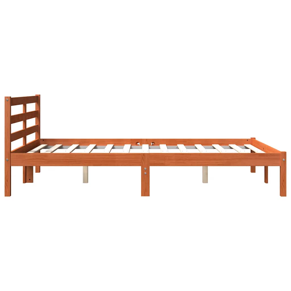 Bed Frame without Mattress Wax Brown 120x190 cm Solid Wood Pine