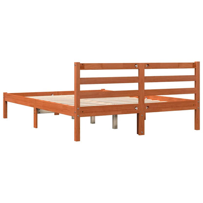 Bed Frame without Mattress Wax Brown 120x190 cm Solid Wood Pine