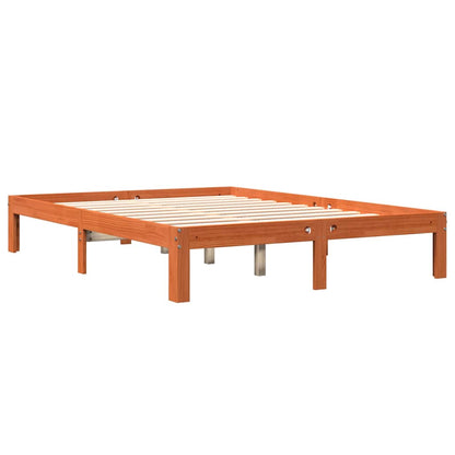 Bed Frame without Mattress Wax Brown 120x190 cm Small Double Solid Wood Pine