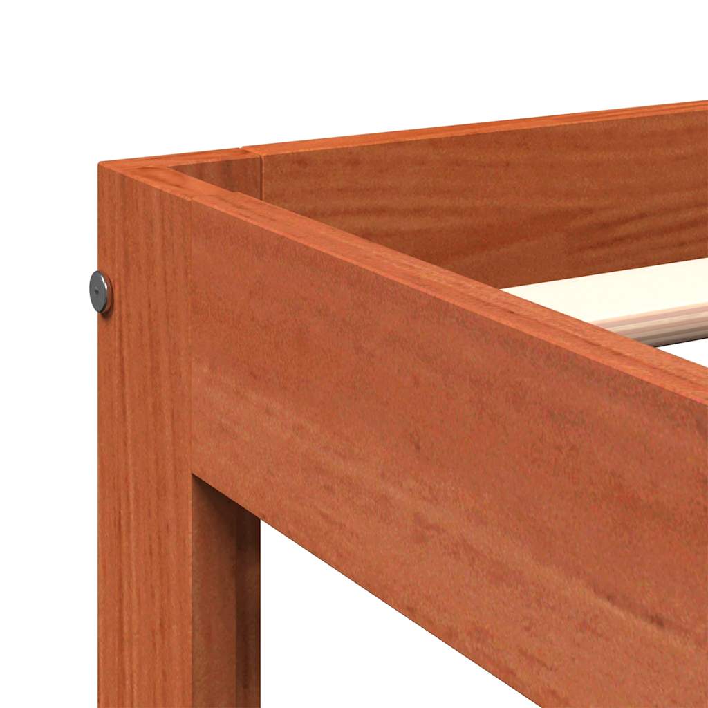 Bed Frame without Mattress Wax Brown 140x190 cm Solid Wood Pine