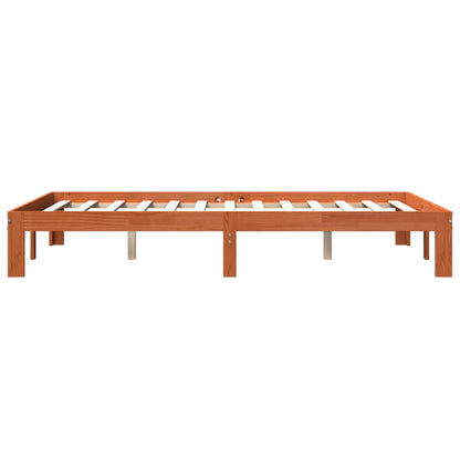 Bed Frame without Mattress Wax Brown 140x200 cm Solid Wood Pine
