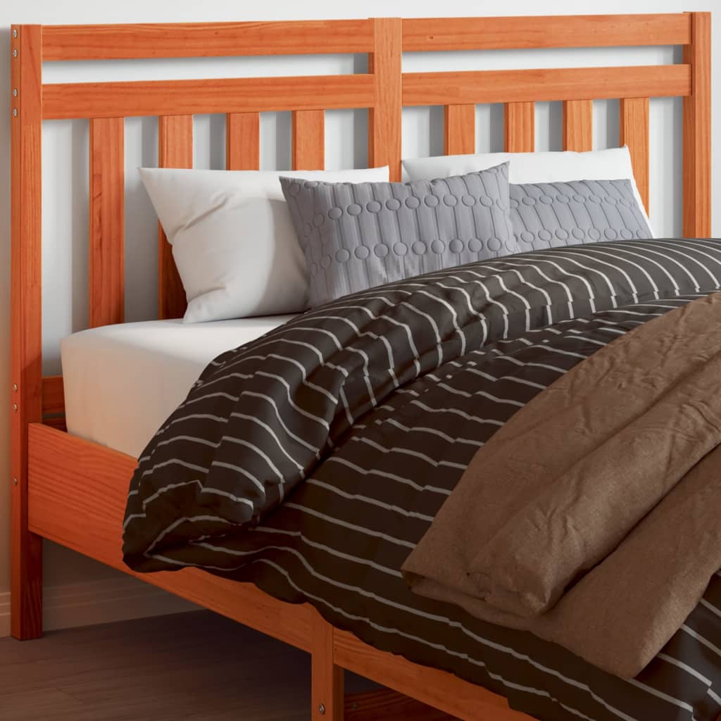 Headboard Wax Brown 135 cm Solid Wood Pine