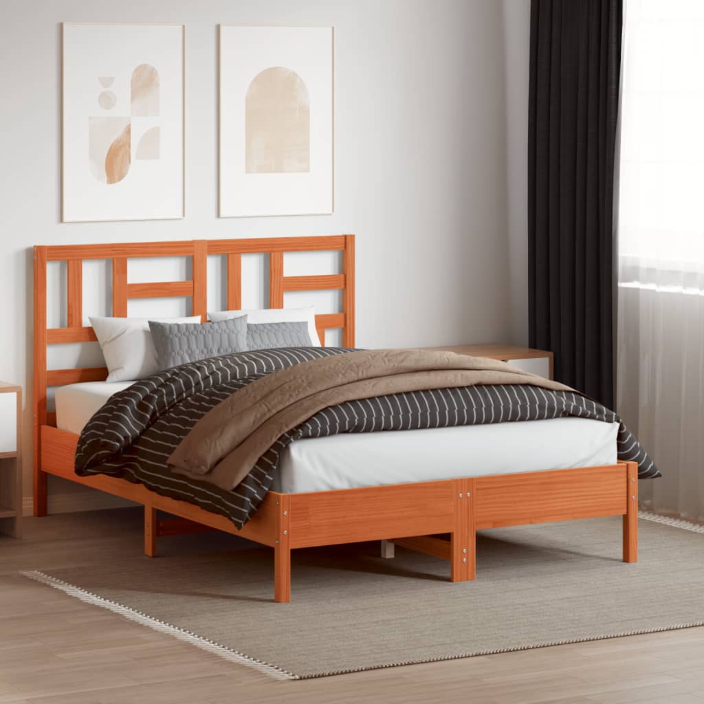 Headboard Wax Brown 180 cm Solid Wood Pine