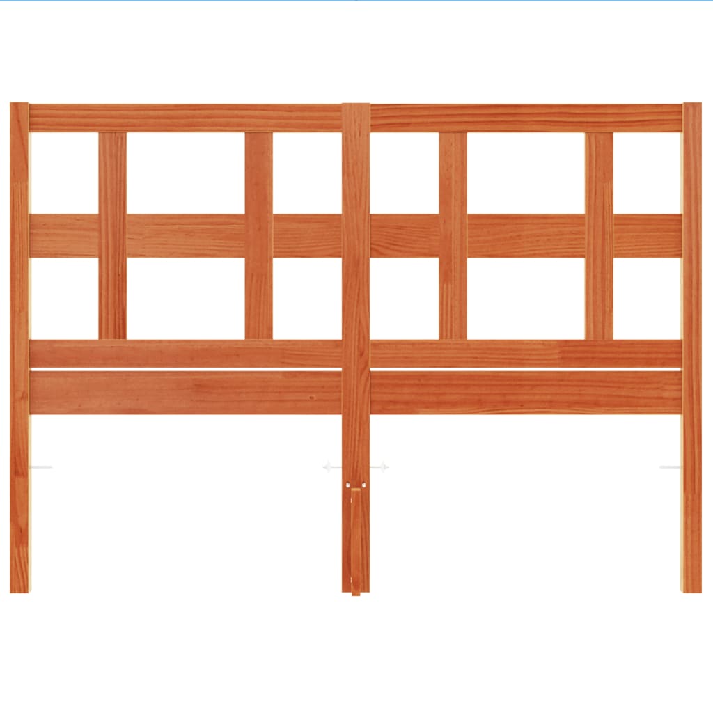 Headboard Wax Brown 135 cm Solid Wood Pine