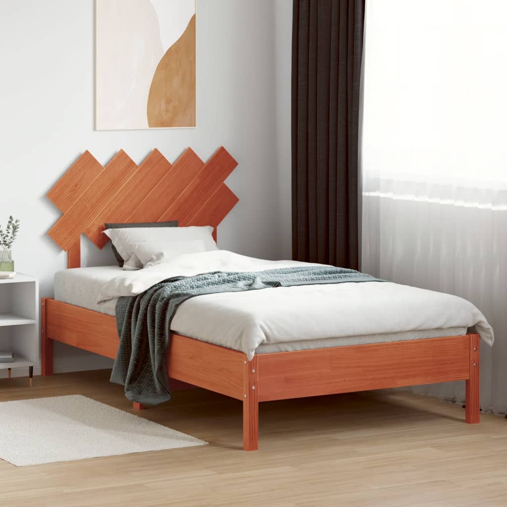 Headboard Wax Brown 100 cm Solid Wood Pine