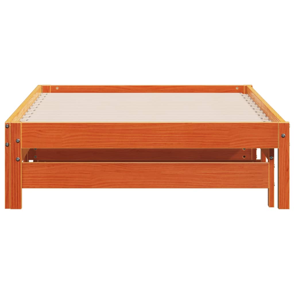 Day Bed with Trundle without Mattress Wax Brown 90x200 cm