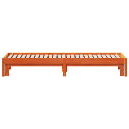 Day Bed with Trundle without Mattress Wax Brown 90x200 cm