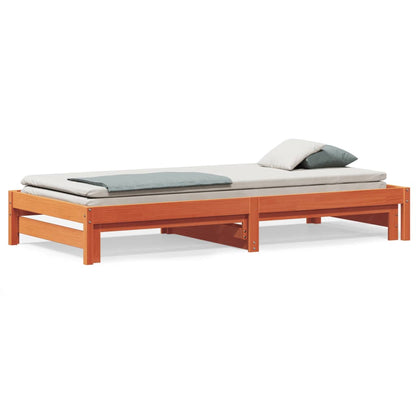 Day Bed with Trundle without Mattress Wax Brown 80x200 cm
