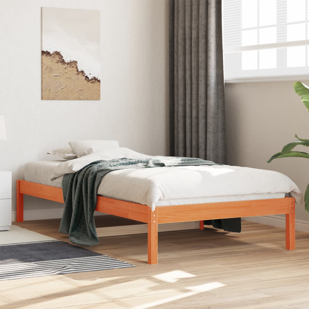Day Bed without Mattress Wax Brown 90x200 cm Solid Wood Pine
