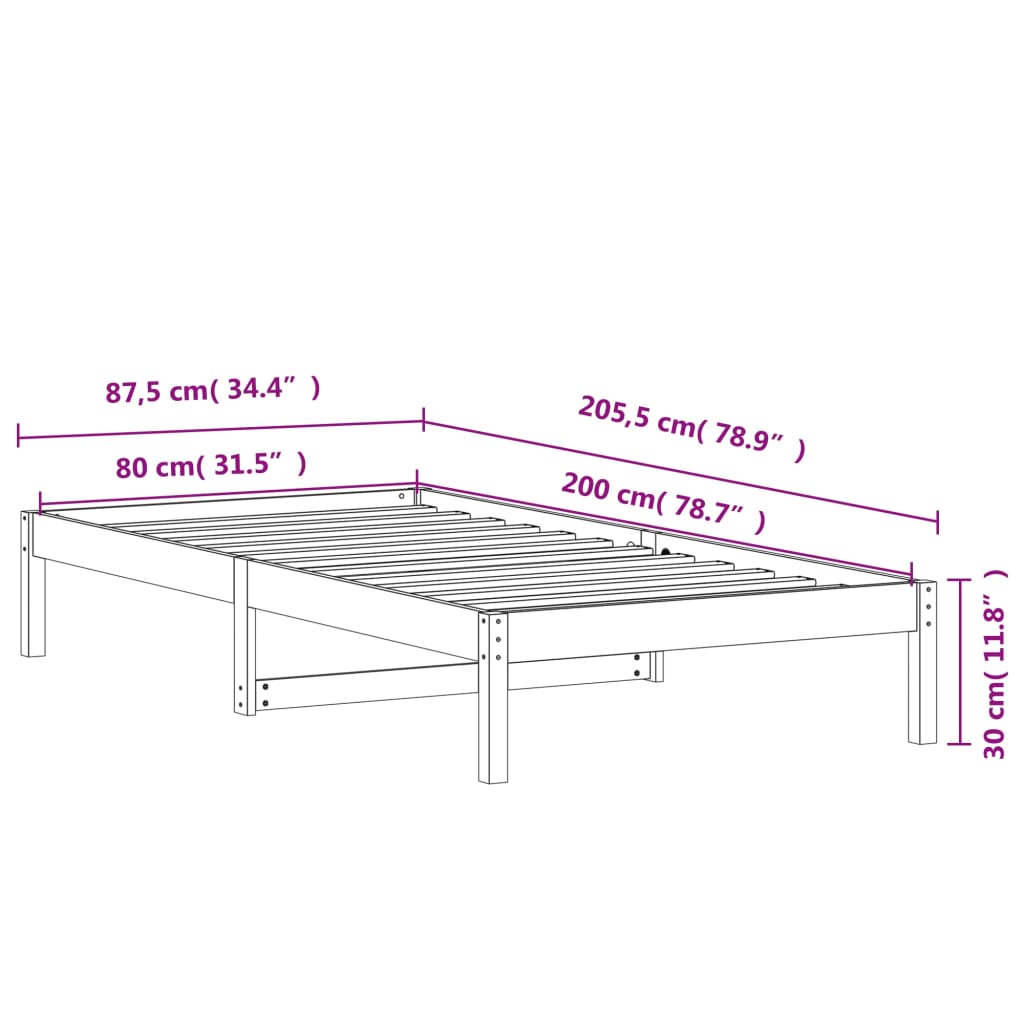 Day Bed | Wax brown | Solid pine wood | Single