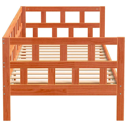 Day Bed without Mattress Wax Brown 90x200 cm Solid Wood Pine