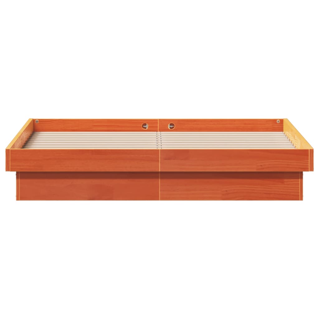 Bed Frame | Wax brown | Solid pine wood | Double | Bed Frame