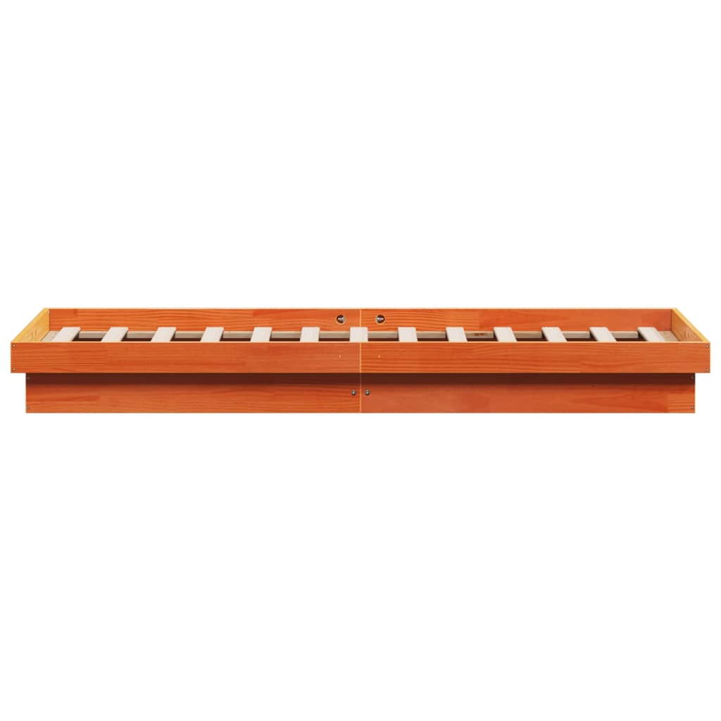 Bed Frame | Wax brown | Solid pine wood | Double | Bed Frame