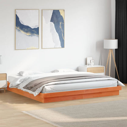 Bed Frame | Wax Brown | Solid Pine Wood, Plywood slats | Double