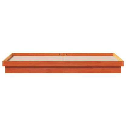 LED Bed Frame without Mattress Wax Brown 200x200 cm Solid Wood