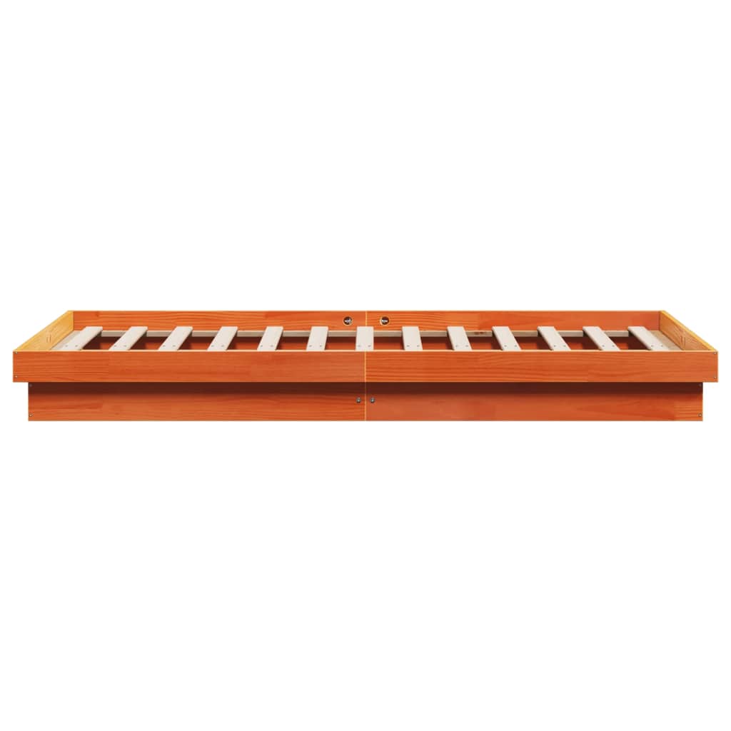 Bed Frame | Wax Brown | Solid Pine Wood, Plywood slats | Double