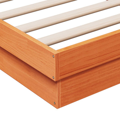 Bed Frame | Wax Brown | Solid Pine Wood, Plywood slats | Double