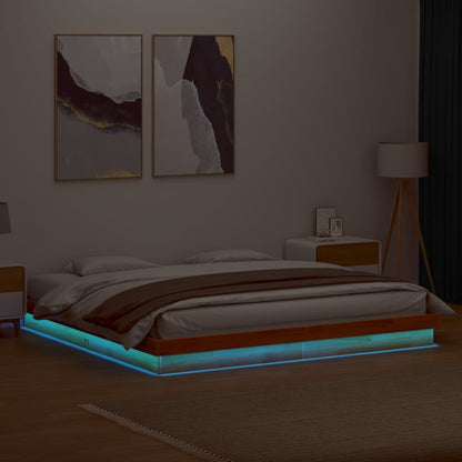 Bed Frame | Wax Brown | Solid Pine Wood, Plywood slats | Double