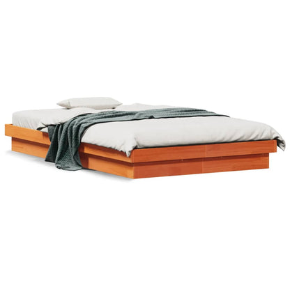 Bed Frame | Wax brown | Solid pine wood, Plywood | Small Double