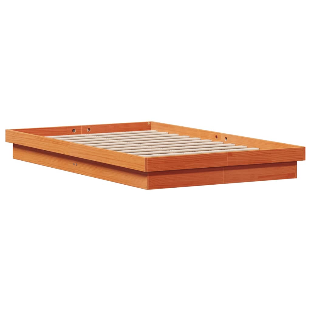 Bed Frame | Wax brown | Solid pine wood, Plywood | Small Double