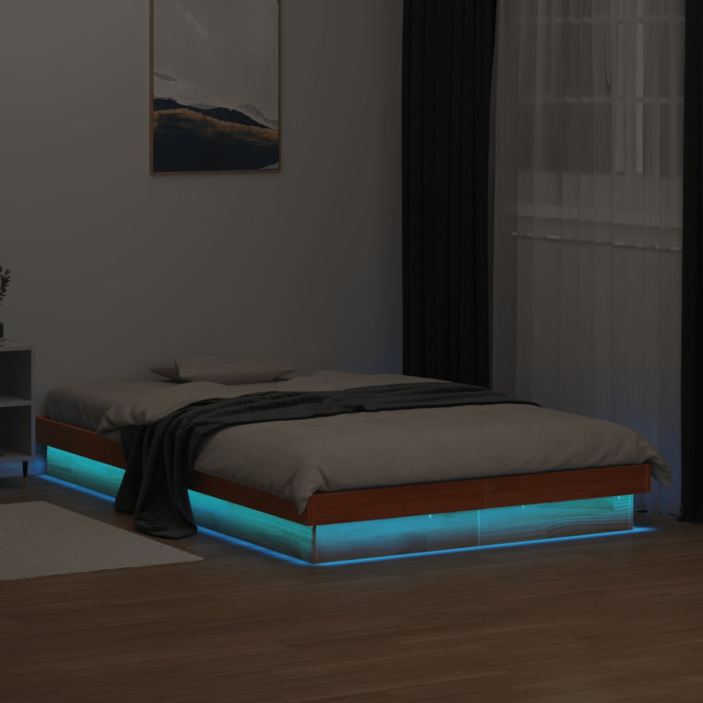 Bed Frame | Wax brown | Solid pine wood, Plywood | Small Double