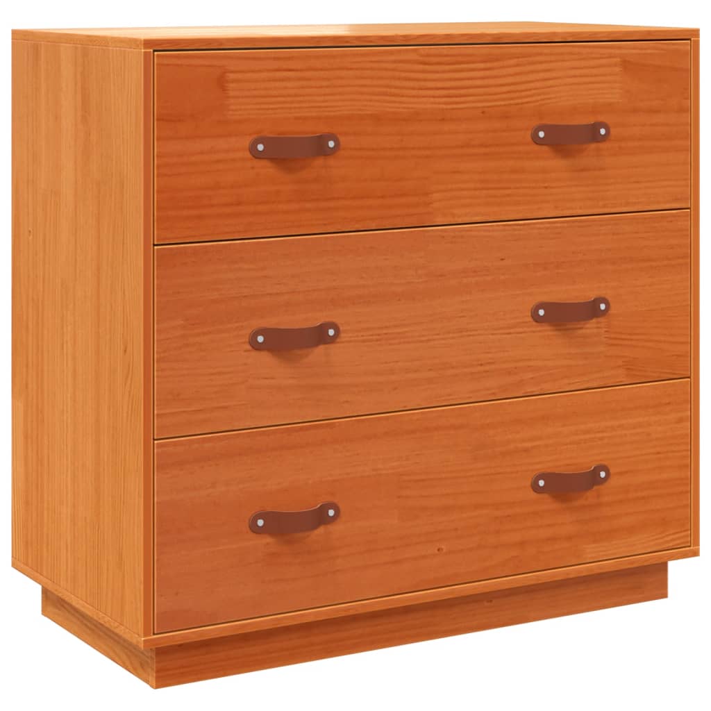 Sideboard Wax Brown 80x40x75 cm Solid Wood Pine