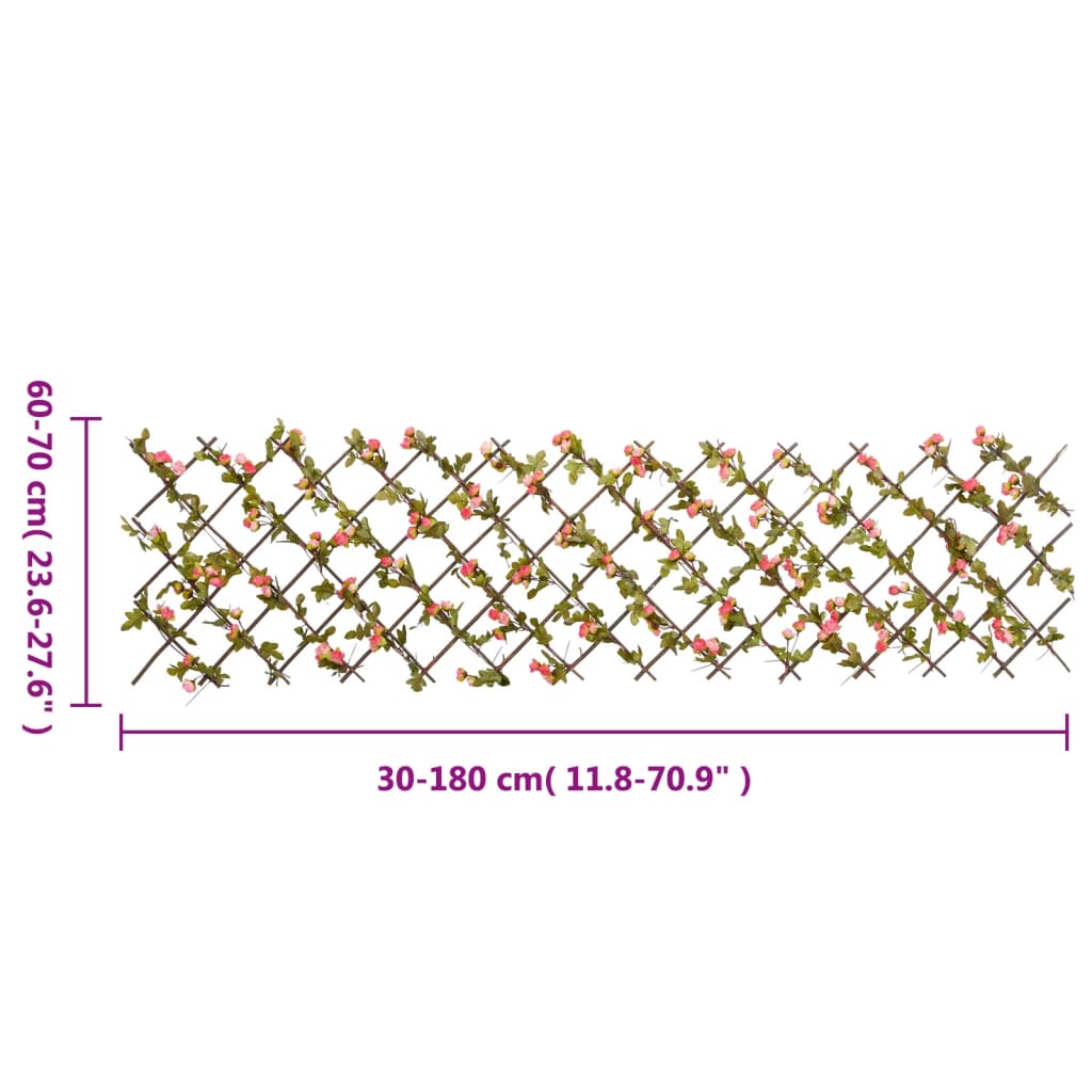  Artificial Ivy Trellis Expandable Dark Pink 180x60 cm